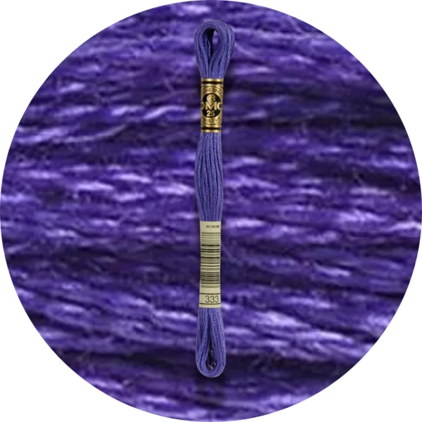 DMC Mouliné Spécial 25 Broderigarn, Ensfarvet, Blå/Lilla nuancer
